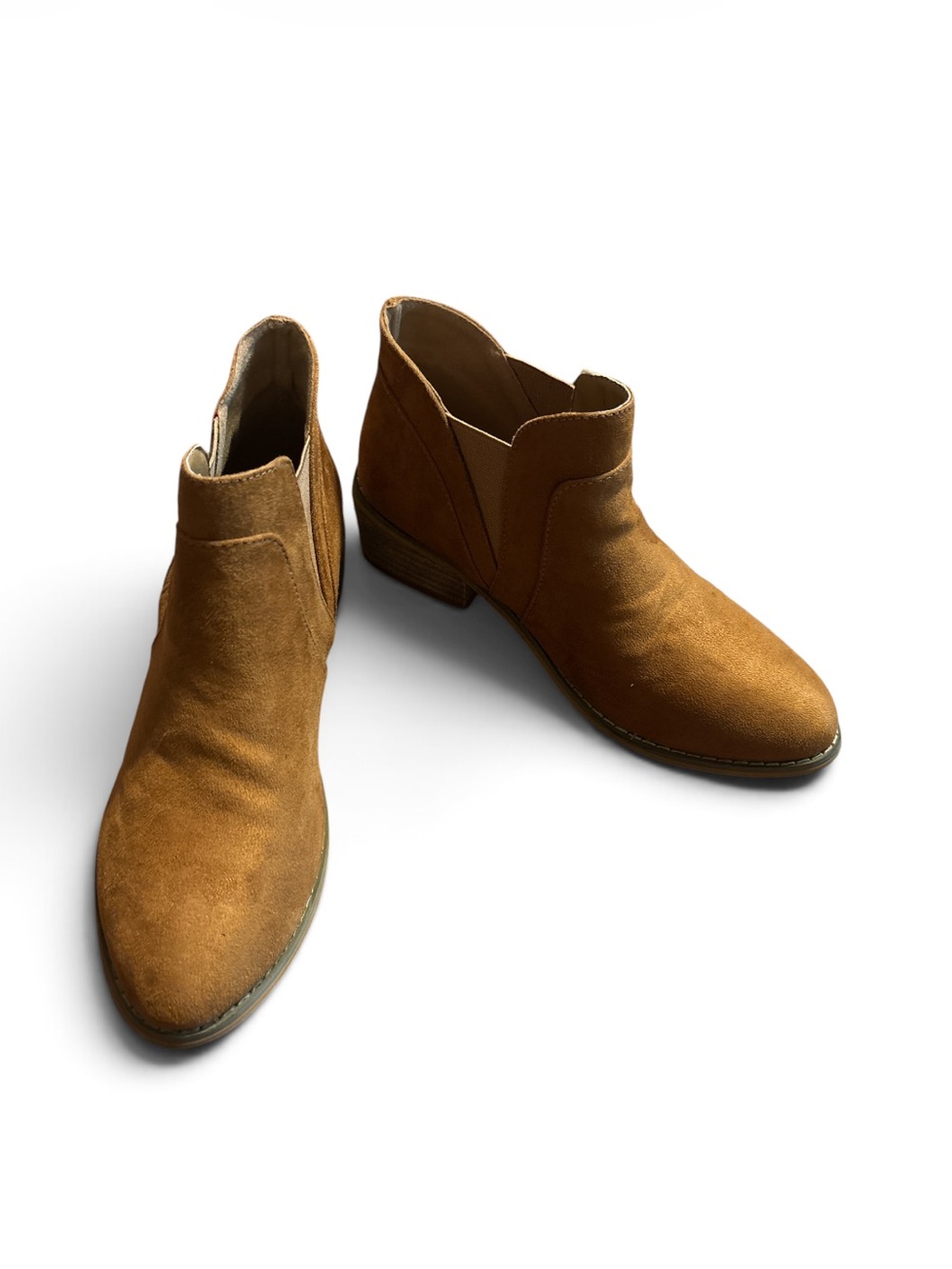 Corkeys Crisp Cognac Suede Chelsea Ankle Booties New